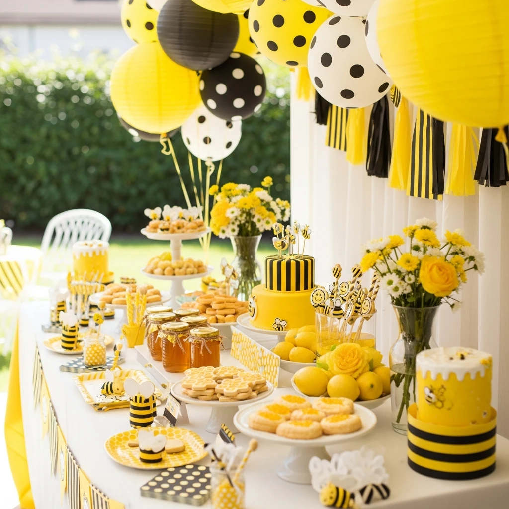 Bee-Themed Happy Party - 50 Best Spring Birthday Party Ideas for Adults and Kids