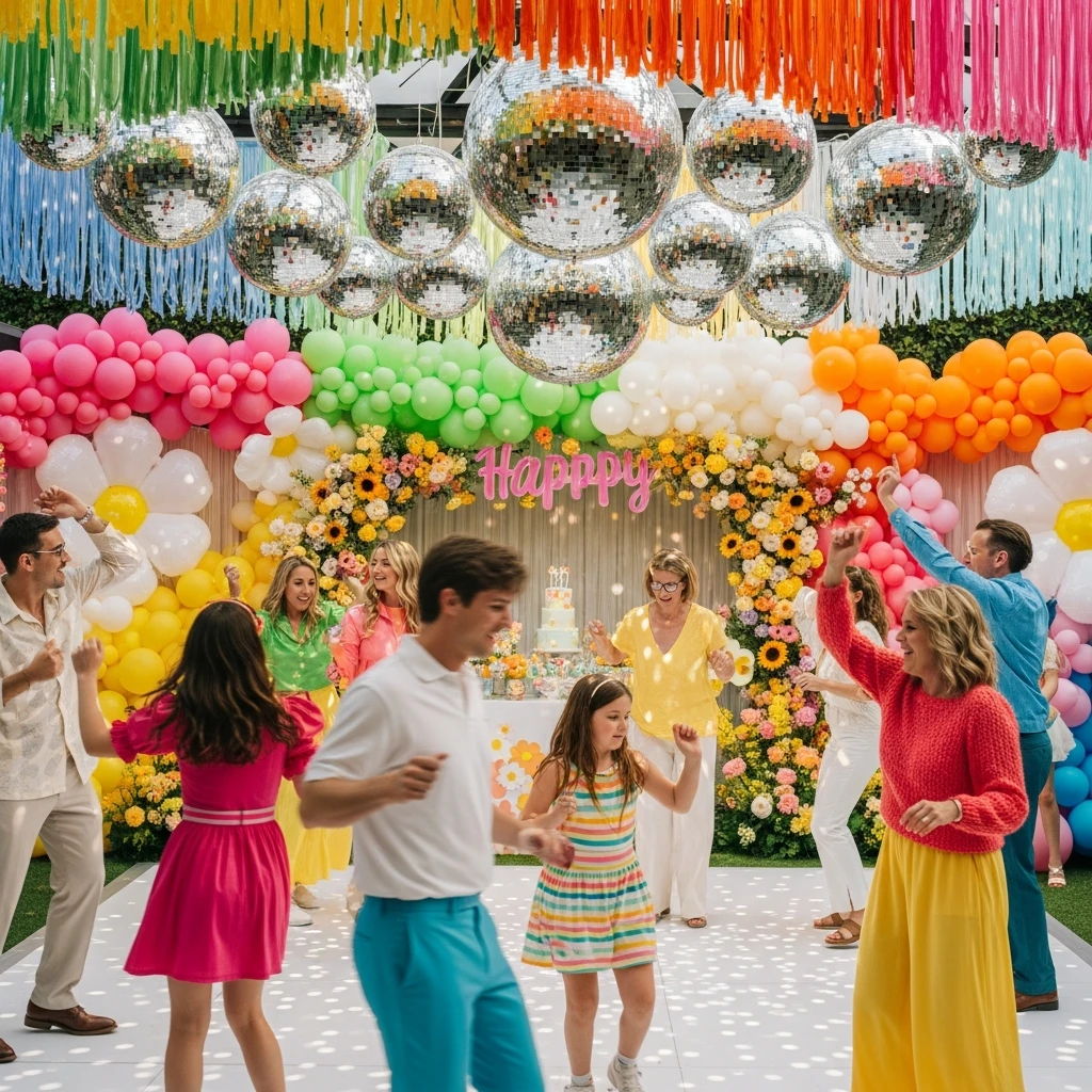 Spring Disco Dance Party - 50 Best Spring Birthday Party Ideas for Adults and Kids