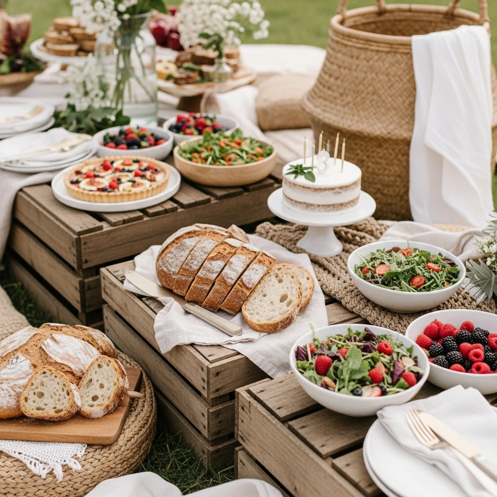 Rustic Farm-to-Table Picnic - 50 Best Spring Birthday Party Ideas for Adults and Kids