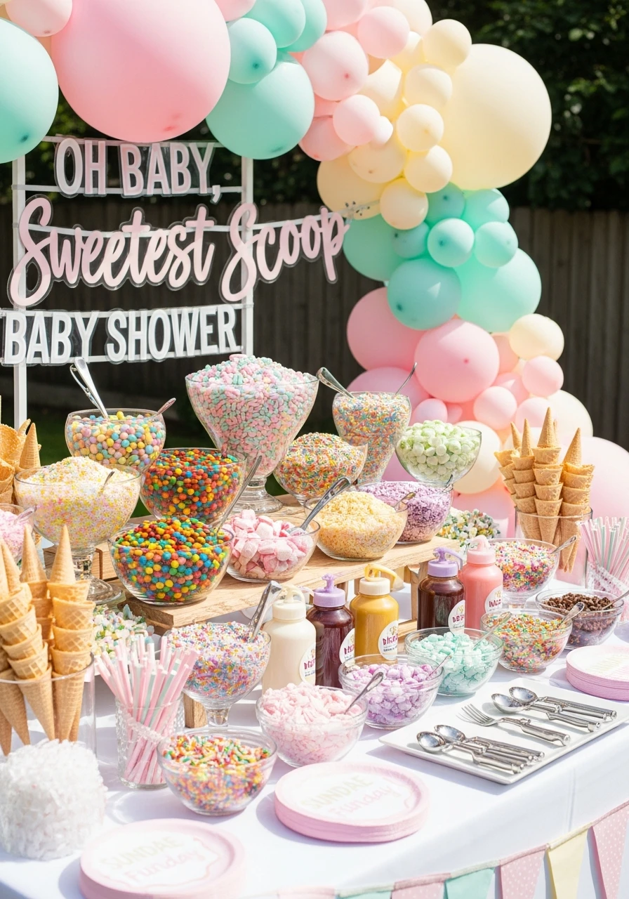Sundae Funday Theme - 50 Perfect summer baby shower themes