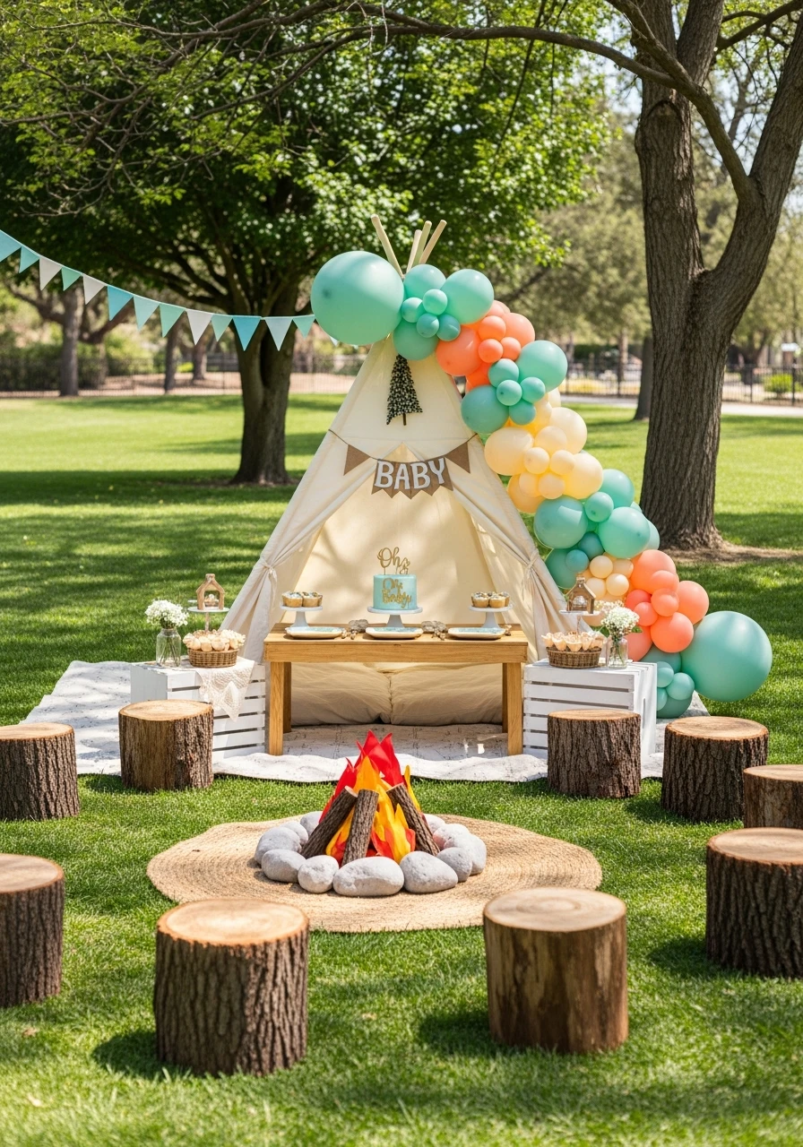 Outdoor Camping Theme - 50 Perfect summer baby shower themes