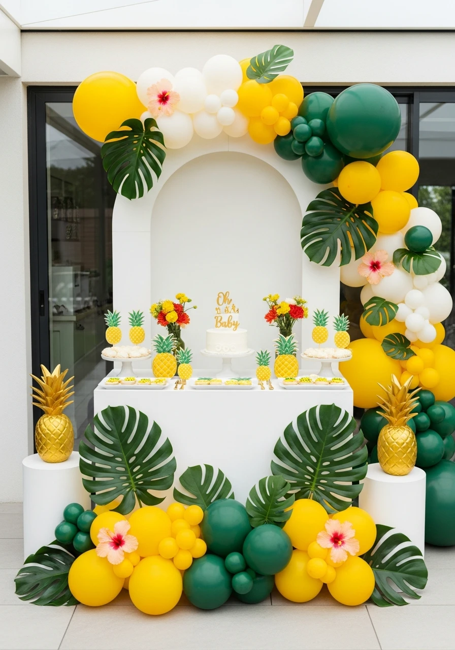 Cheerful Pineapple Theme - 50 Perfect summer baby shower themes