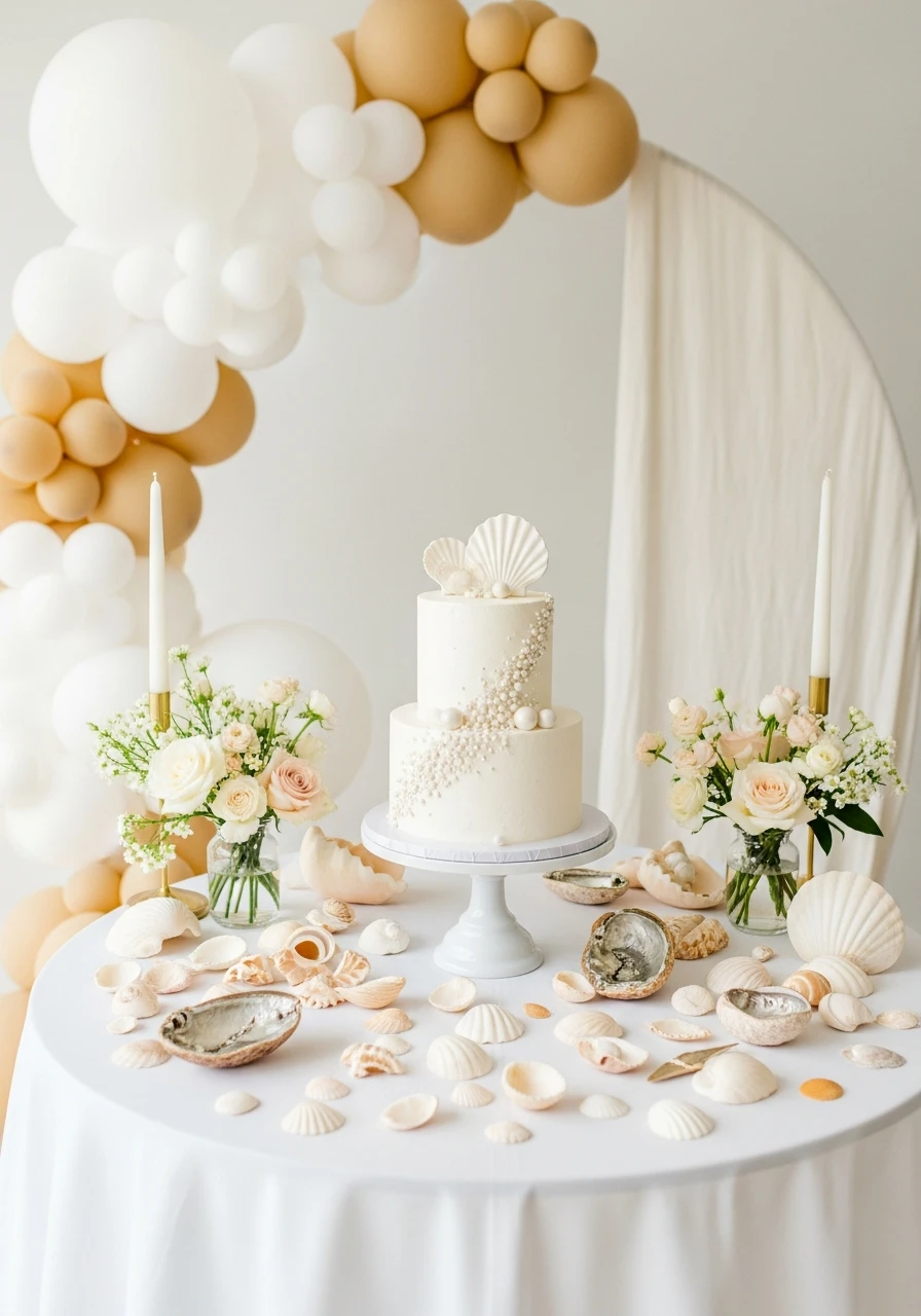 Soft Seashell Theme - 50 Perfect summer baby shower themes