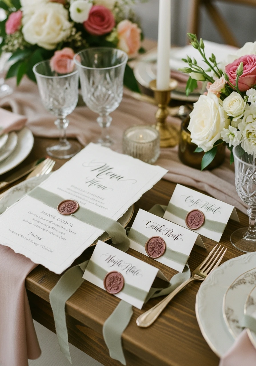 Calligraphy Stationery Look - 50 Gorgeous Vintage Bridal Shower Ideas for a Timeless Celebration