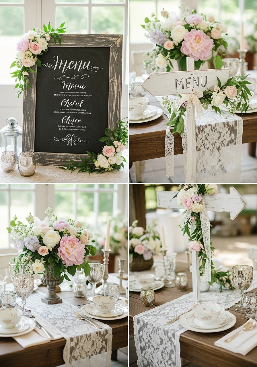 Chalkboard and Wooden Signage - 50 Gorgeous Vintage Bridal Shower Ideas for a Timeless Celebration