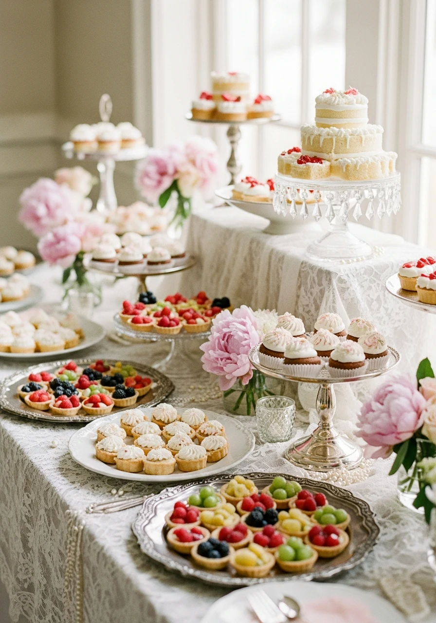 Vintage Dessert Table Display - 50 Gorgeous Vintage Bridal Shower Ideas for a Timeless Celebration