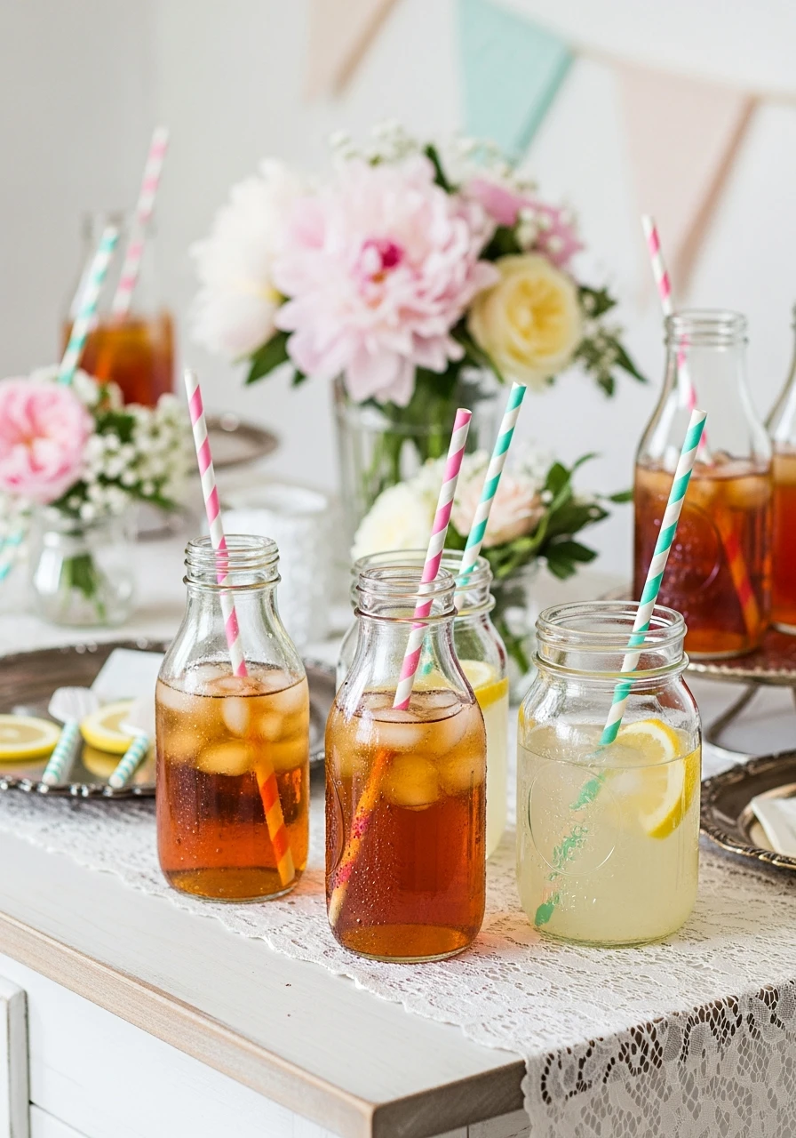 Vintage Glass Bottle Drinks - 50 Gorgeous Vintage Bridal Shower Ideas for a Timeless Celebration