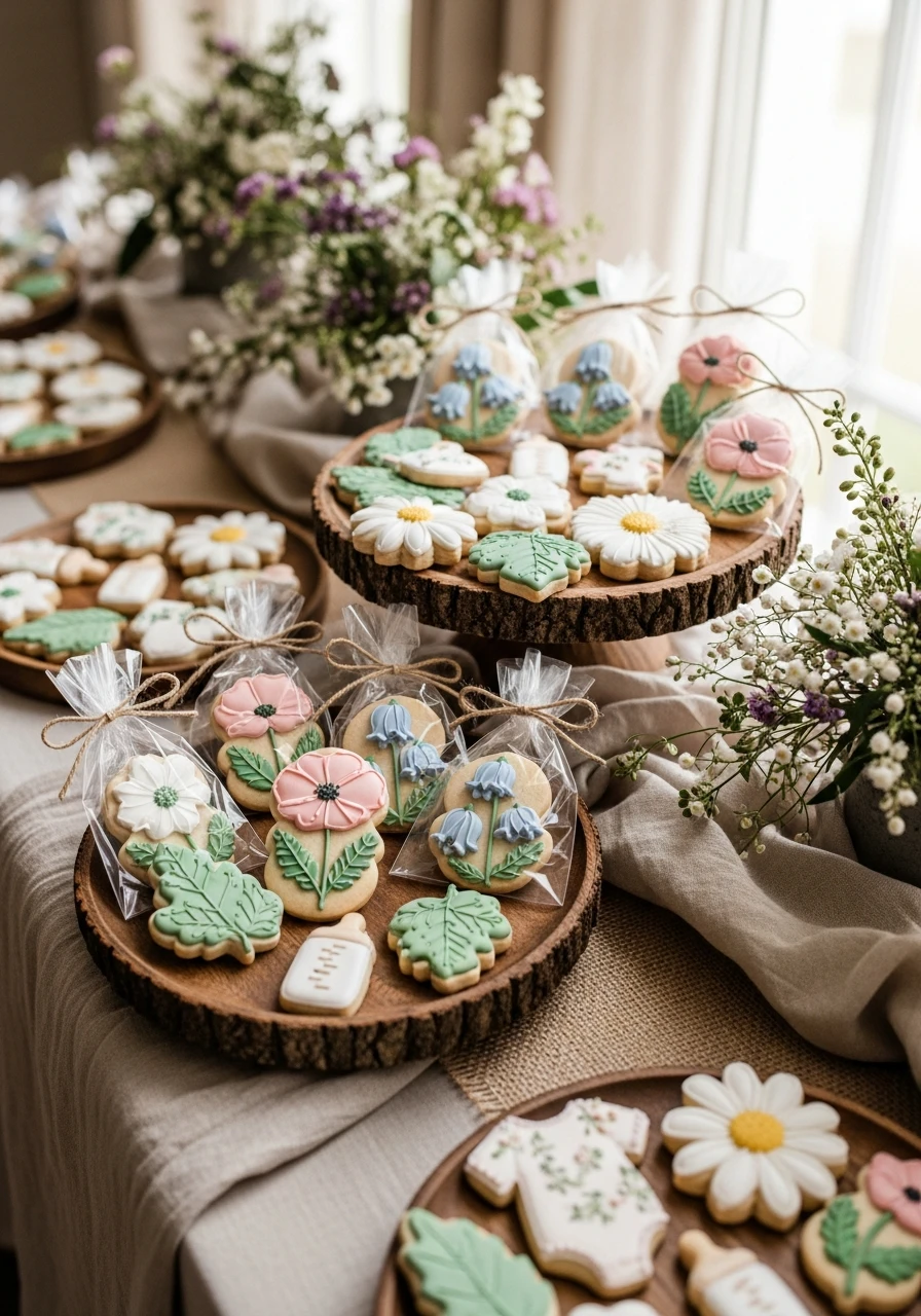 Shaped Flower Cookies - 50 Best Wildflower Baby Shower Theme Ideas for a 'Baby in Bloom' Party