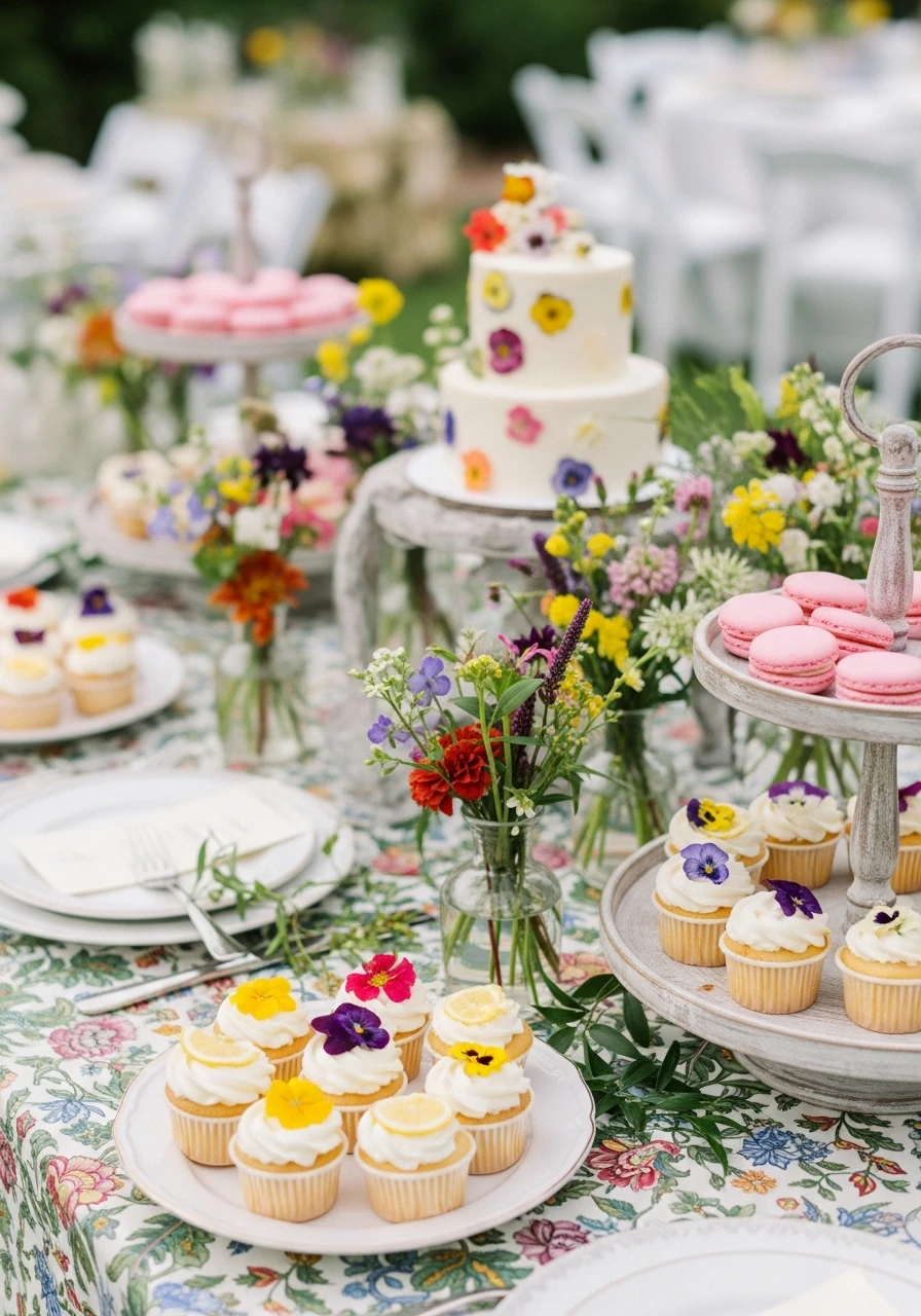 Style the Dessert Table - 50 Best Wildflower Baby Shower Theme Ideas for a 'Baby in Bloom' Party