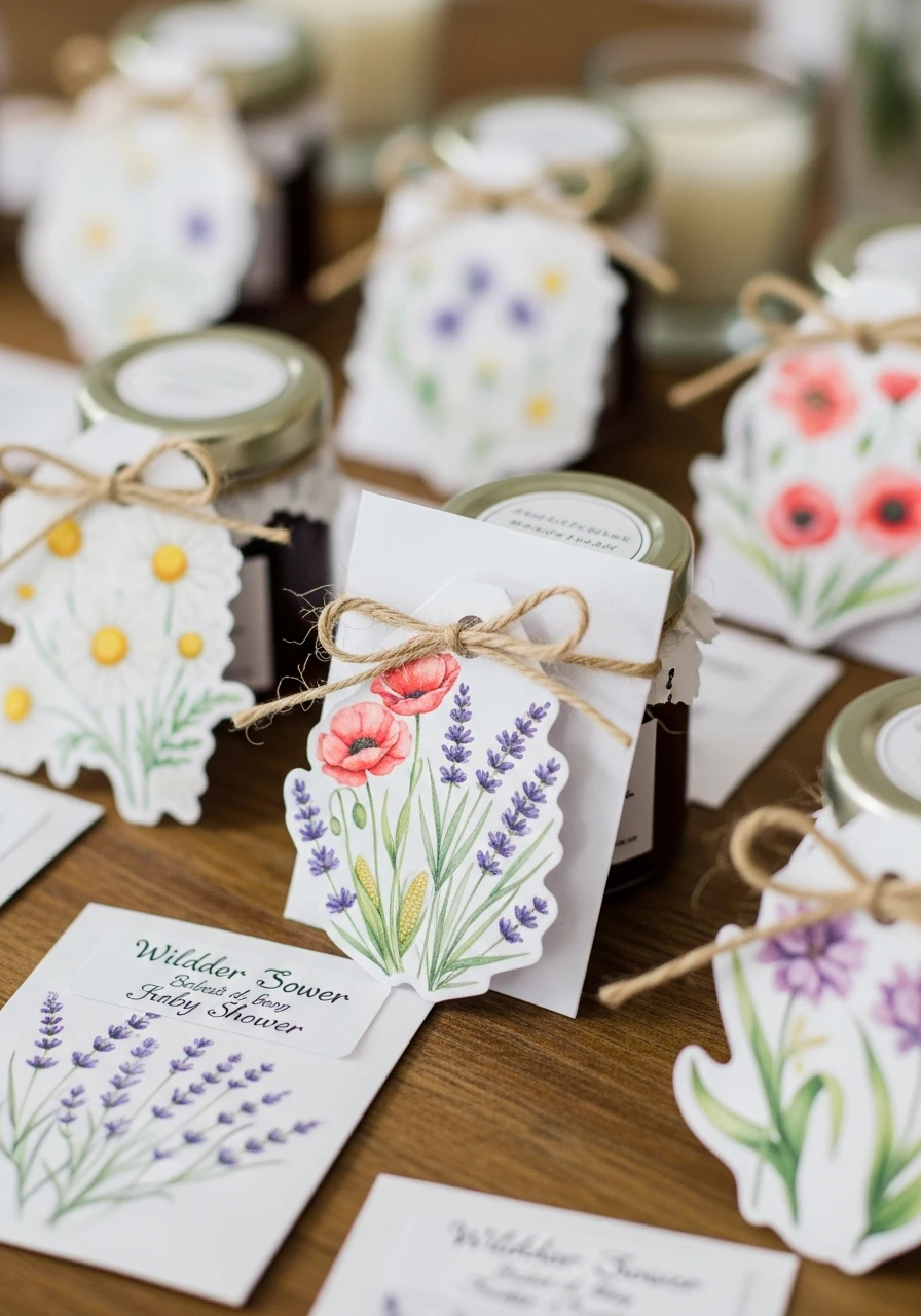 Custom Favor Tags - 50 Best Wildflower Baby Shower Theme Ideas for a 'Baby in Bloom' Party