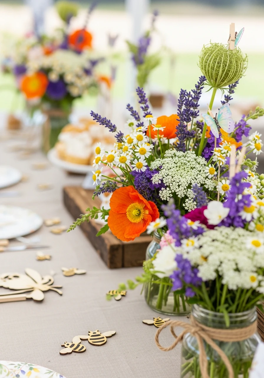 Add Bees and Butterflies - 50 Best Wildflower Baby Shower Theme Ideas for a 'Baby in Bloom' Party