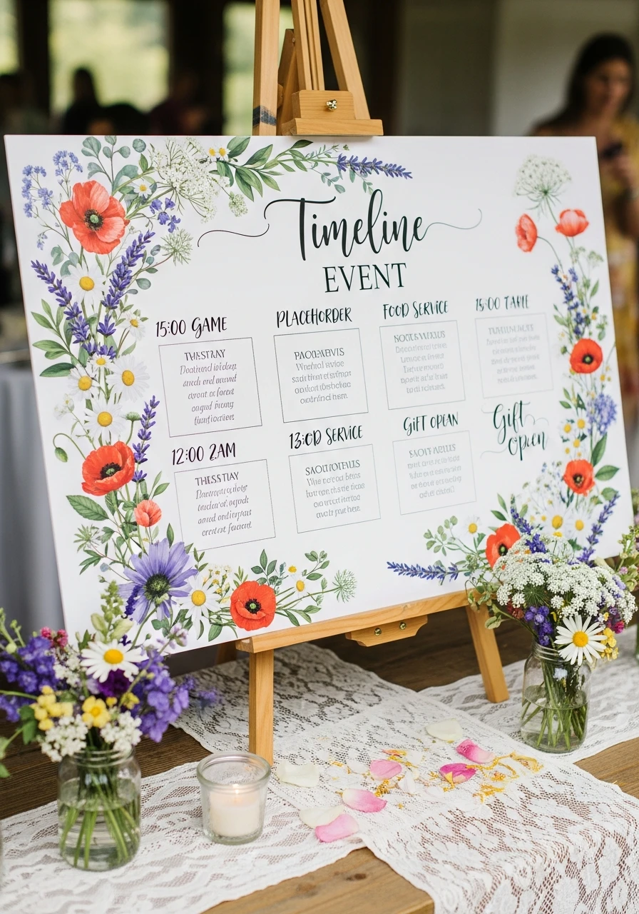 Timeline Event Sign - 50 Best Wildflower Baby Shower Theme Ideas for a 'Baby in Bloom' Party