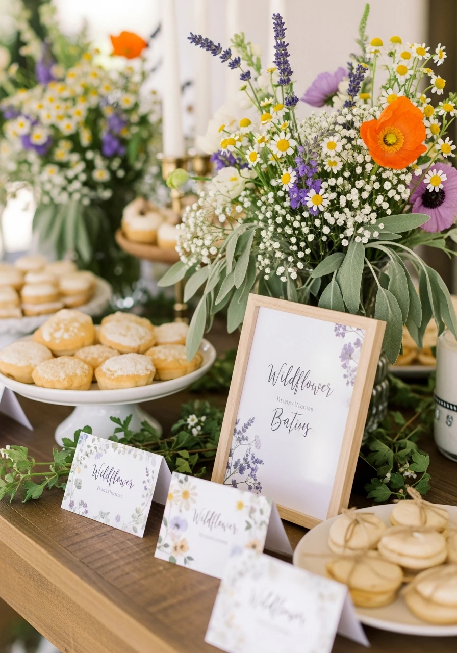 Dessert Labels - 50 Best Wildflower Baby Shower Theme Ideas for a 'Baby in Bloom' Party