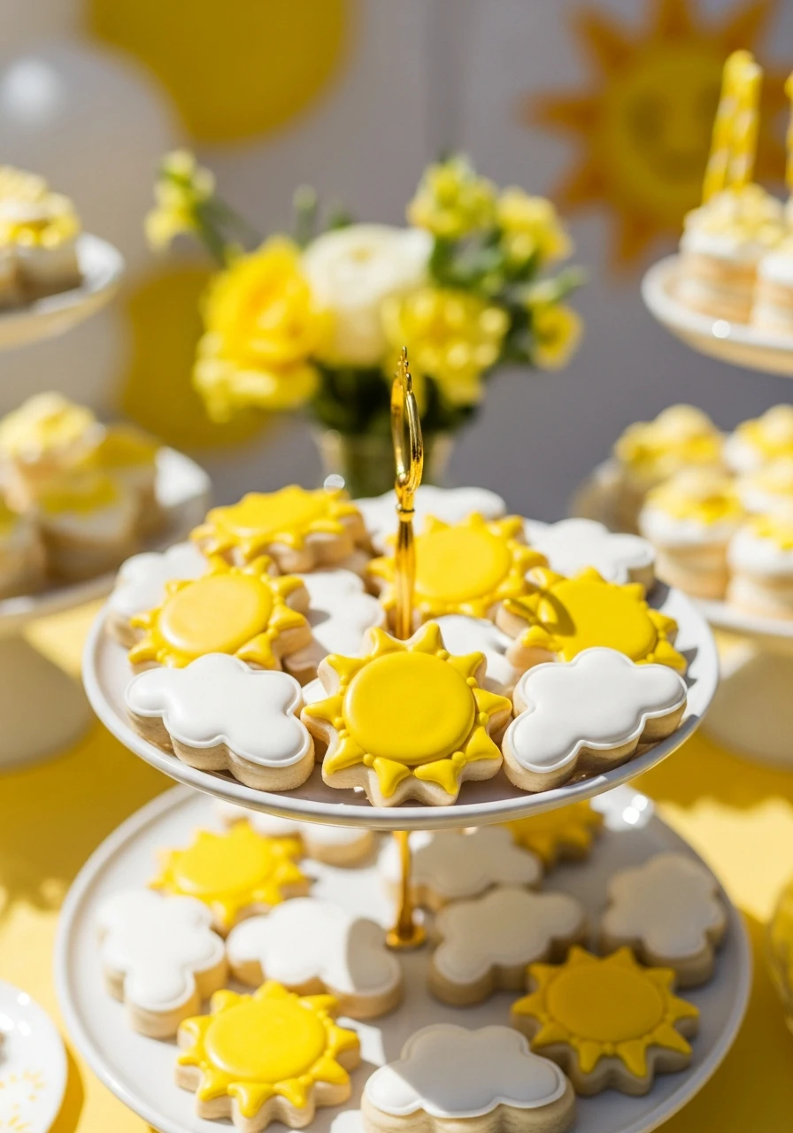 Shaped Sunshine Cookies - You Are My Sunshine Baby Shower Ideas: 50 Bright Ways to Celebrate