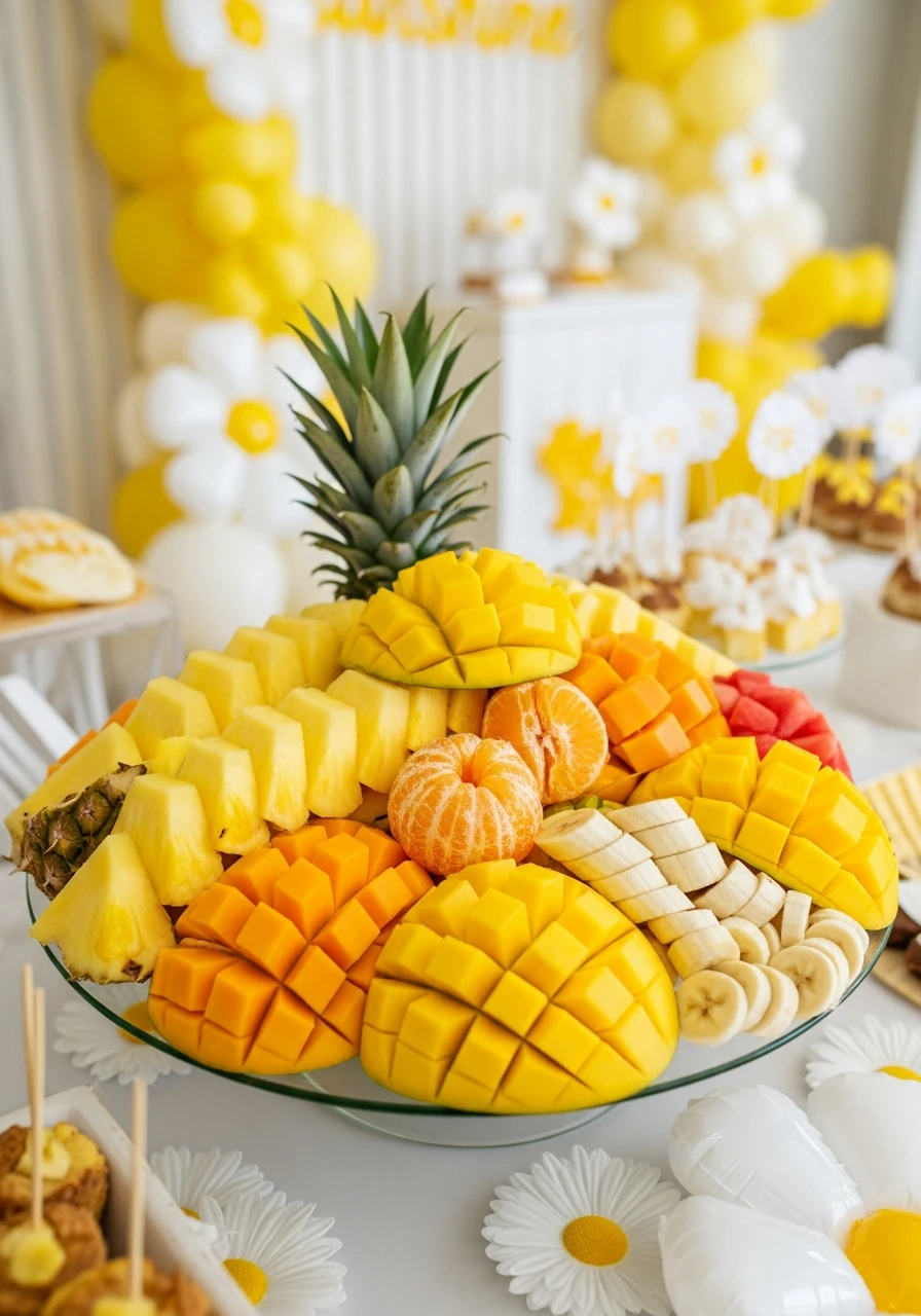 Sunny Fruit Platter - You Are My Sunshine Baby Shower Ideas: 50 Bright Ways to Celebrate