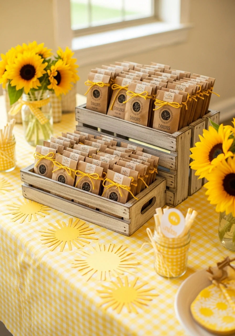 Sunflower Seed Favors - You Are My Sunshine Baby Shower Ideas: 50 Bright Ways to Celebrate