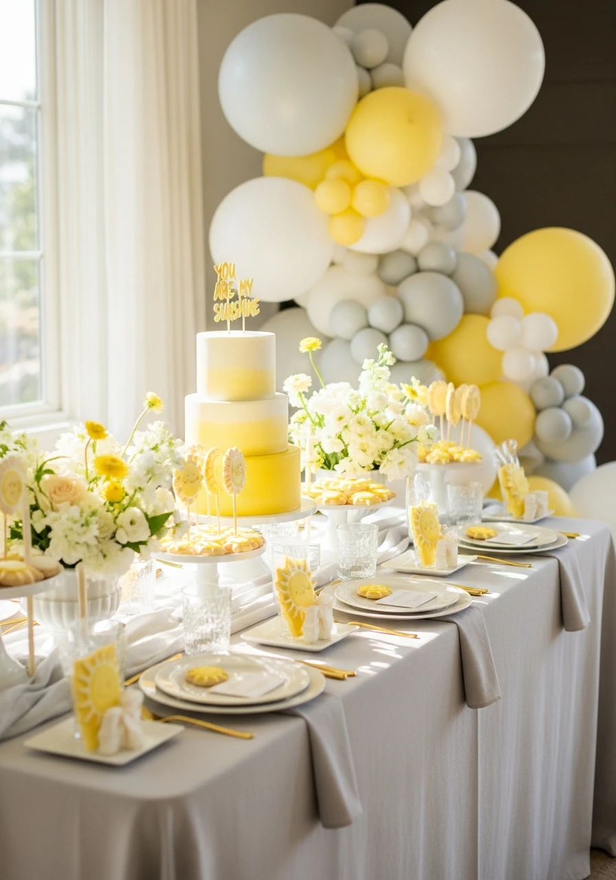 Neutral Yellow Color Scheme - You Are My Sunshine Baby Shower Ideas: 50 Bright Ways to Celebrate