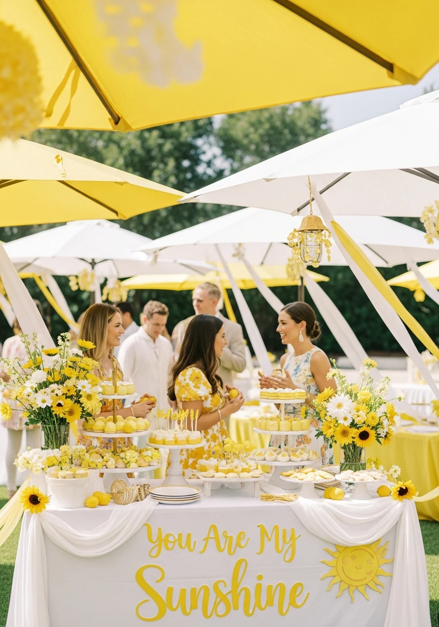 Use Sunny Umbrellas - You Are My Sunshine Baby Shower Ideas: 50 Bright Ways to Celebrate