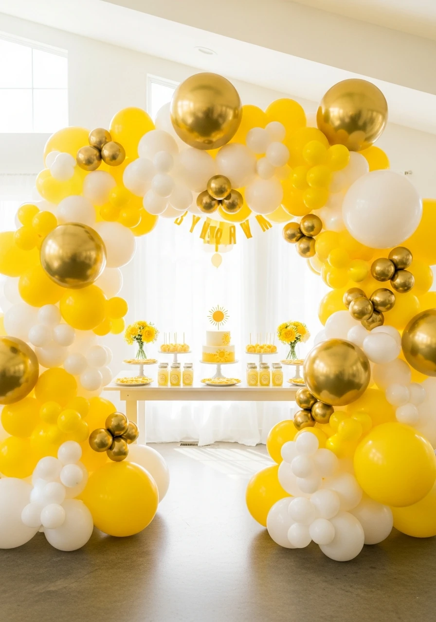 Sunny Balloon Arch - You Are My Sunshine Baby Shower Ideas: 50 Bright Ways to Celebrate