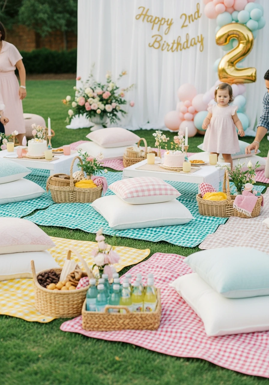 Gingham Floral Picnic - 50 Adorable 2nd Birthday Party for Girl Ideas: Practical Planner Guide