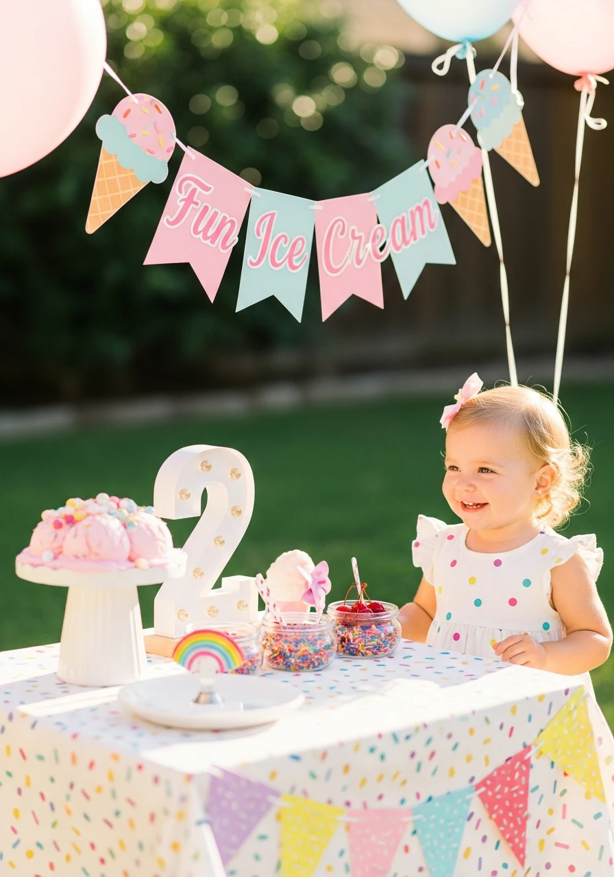 Fun Ice Cream Social - 50 Adorable 2nd Birthday Party for Girl Ideas: Practical Planner Guide