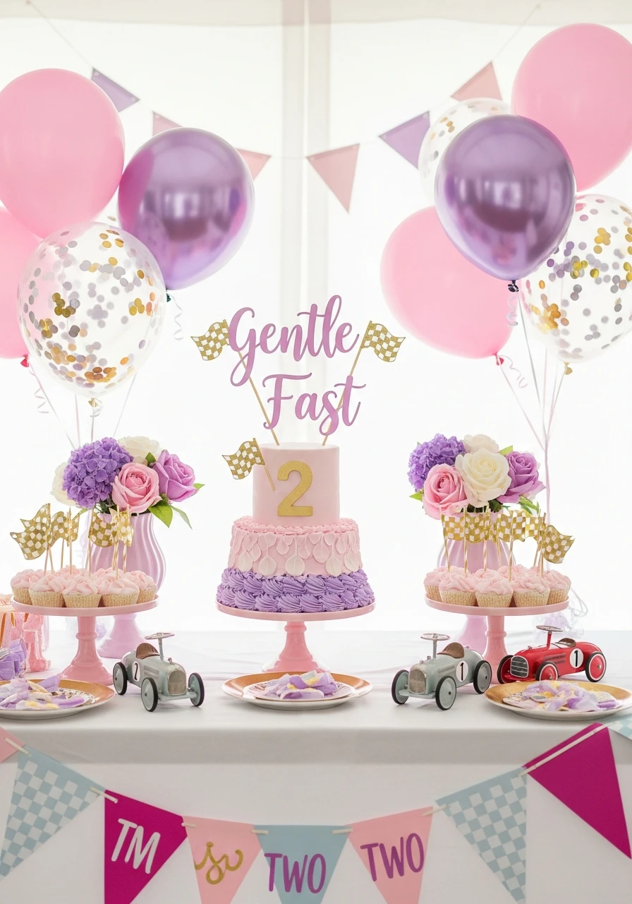 Gentle Race Car Theme - 50 Adorable 2nd Birthday Party for Girl Ideas: Practical Planner Guide