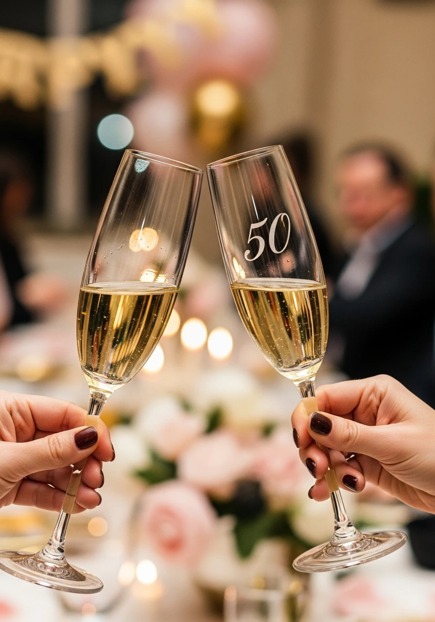 Engraved Champagne Flutes - 50th Birthday Ideas for Women: Your Ultimate Party Plan