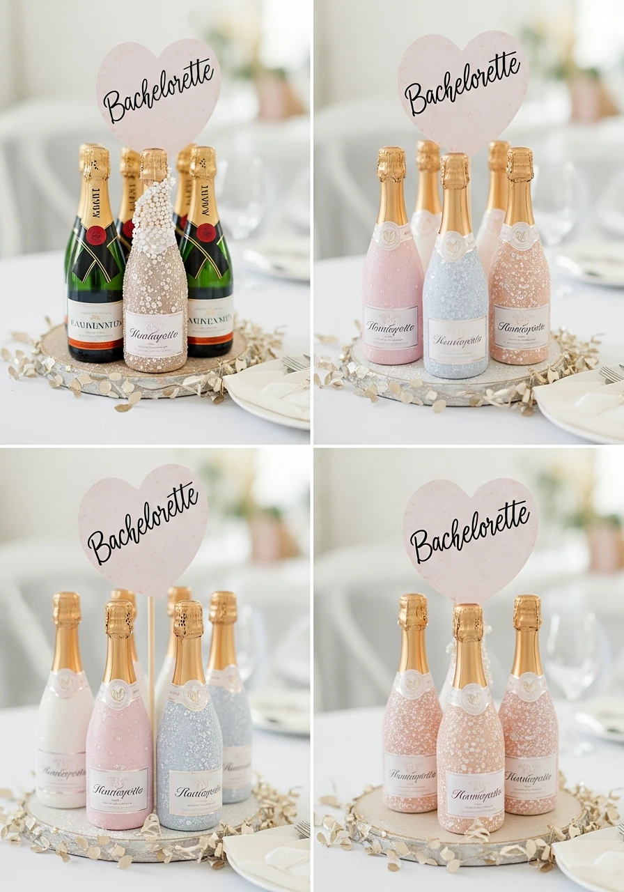 Mini Champagne Centerpieces - Bachelorette Party Decorations: 45 Fun Ideas