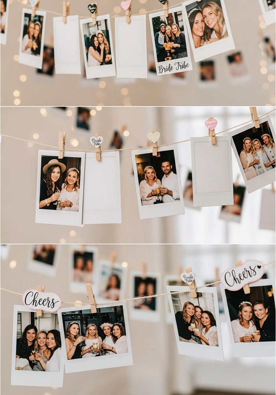 Polaroid Photo String - Bachelorette Party Decorations: 45 Fun Ideas