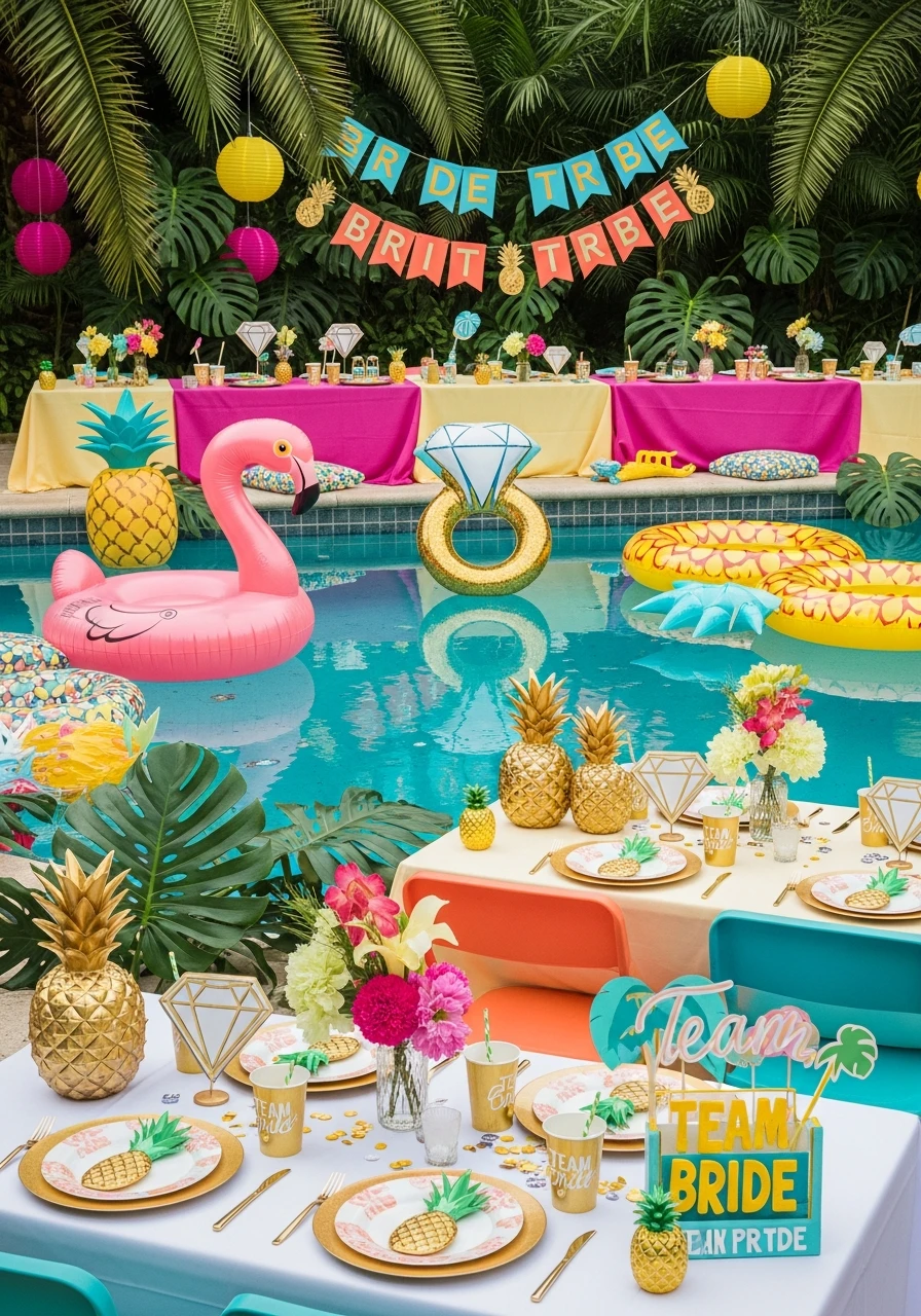 Tropical Poolside Fun - Bachelorette Party Decorations: 45 Fun Ideas