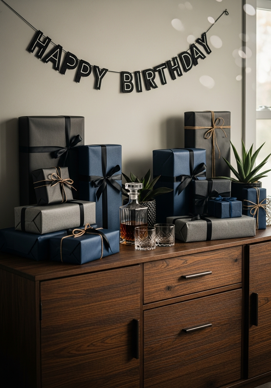Display the Gifts Station - 50 Best Birthday Set Up Ideas for Him