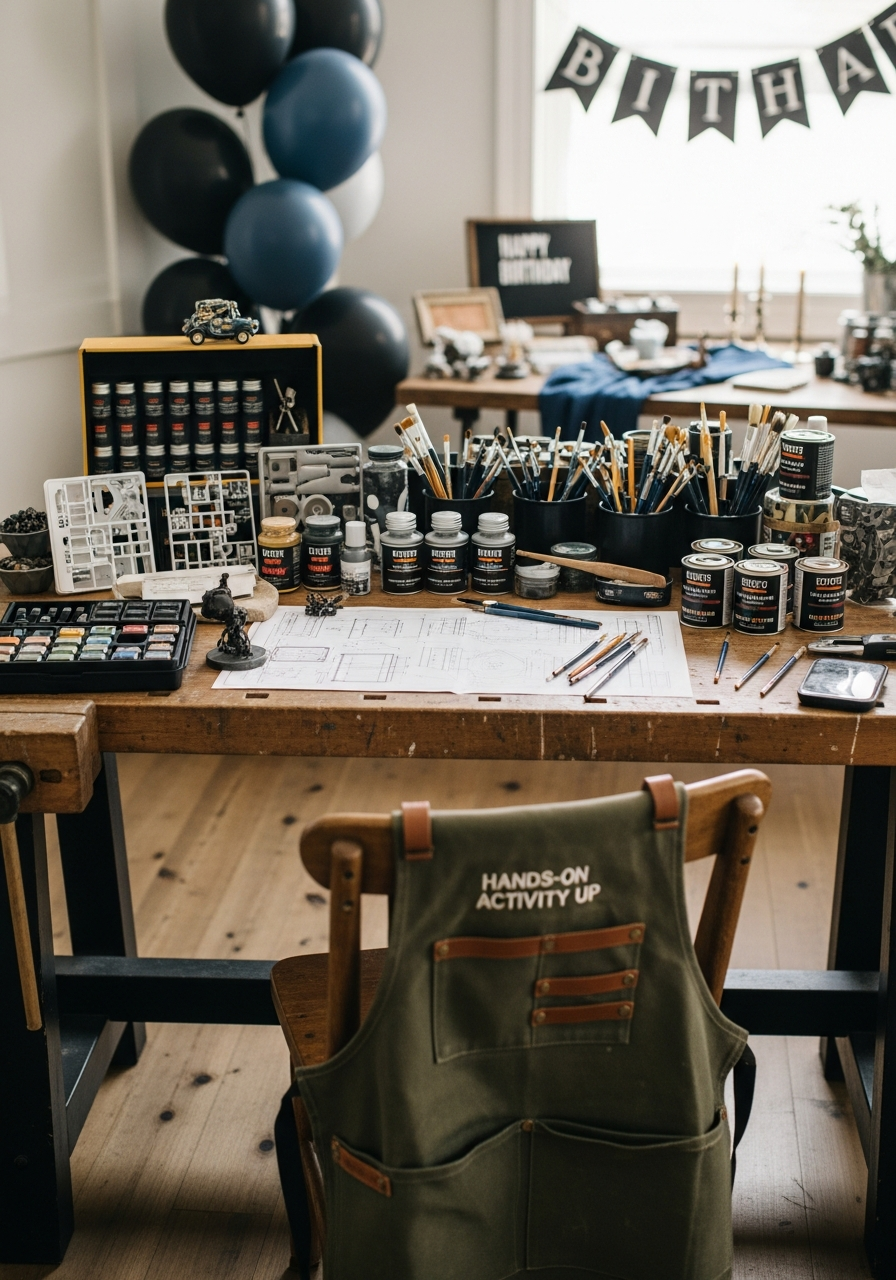 DIY Activity Station - 50 Best Birthday Set Up Ideas for Him