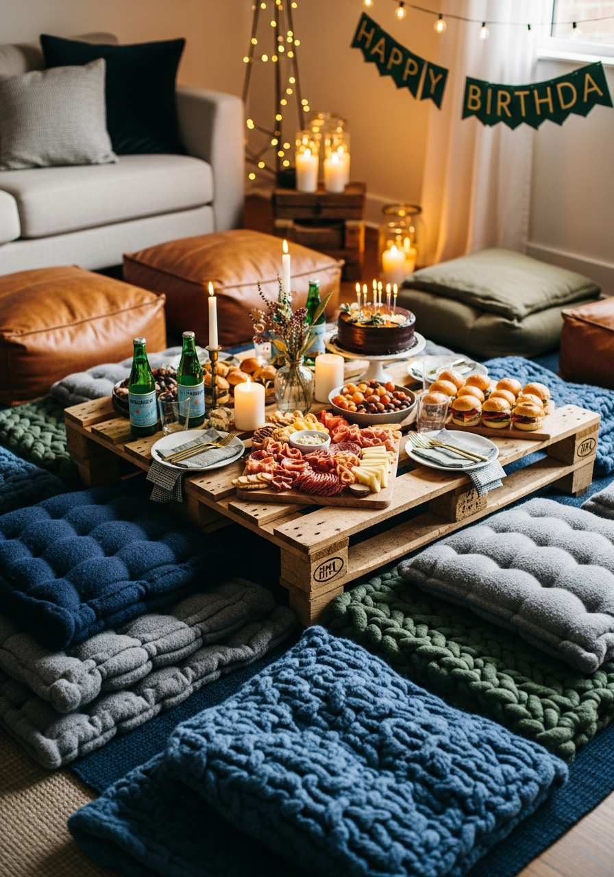 Indoor Picnic Style - 50 Best Birthday Set Up Ideas for Him