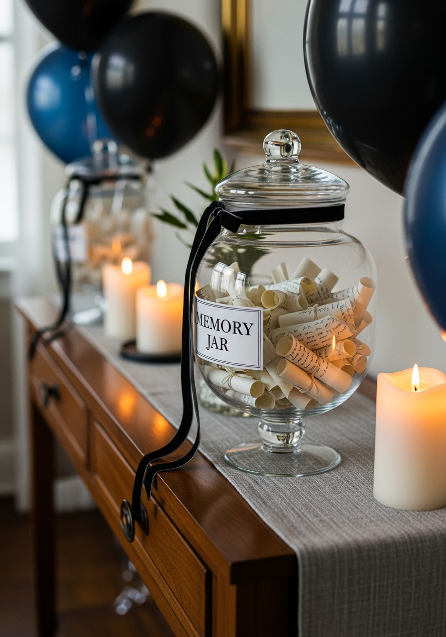 Memory Jar Display - 50 Best Birthday Set Up Ideas for Him