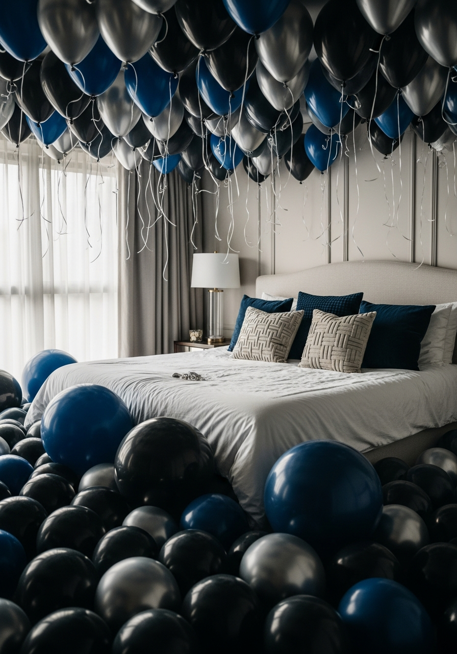 Fill the Bed with Balloons - 50 Best Birthday Set Up Ideas for Him