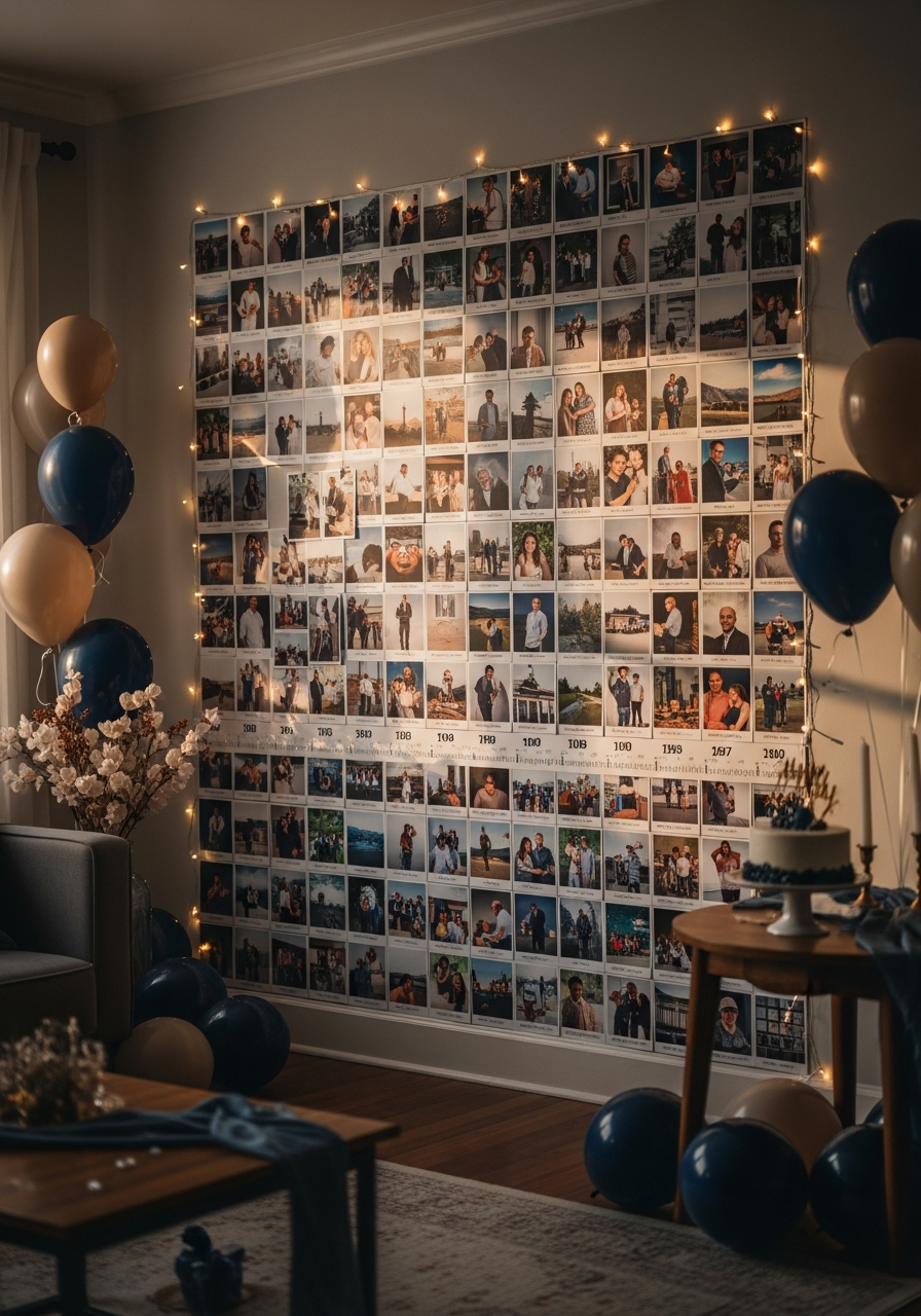 Create a Memory Photo Wall - 50 Best Birthday Set Up Ideas for Him