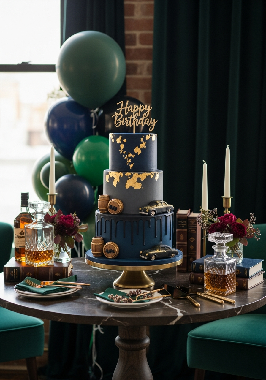 Cake and Topper Focus - 50 Best Birthday Set Up Ideas for Him