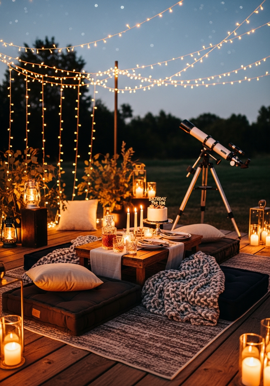Star Gazing Setup - 50 Best Birthday Set Up Ideas for Him