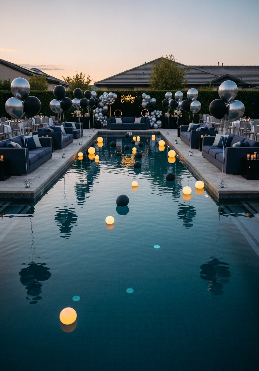 Poolside Party Setup - 50 Best Birthday Set Up Ideas for Him
