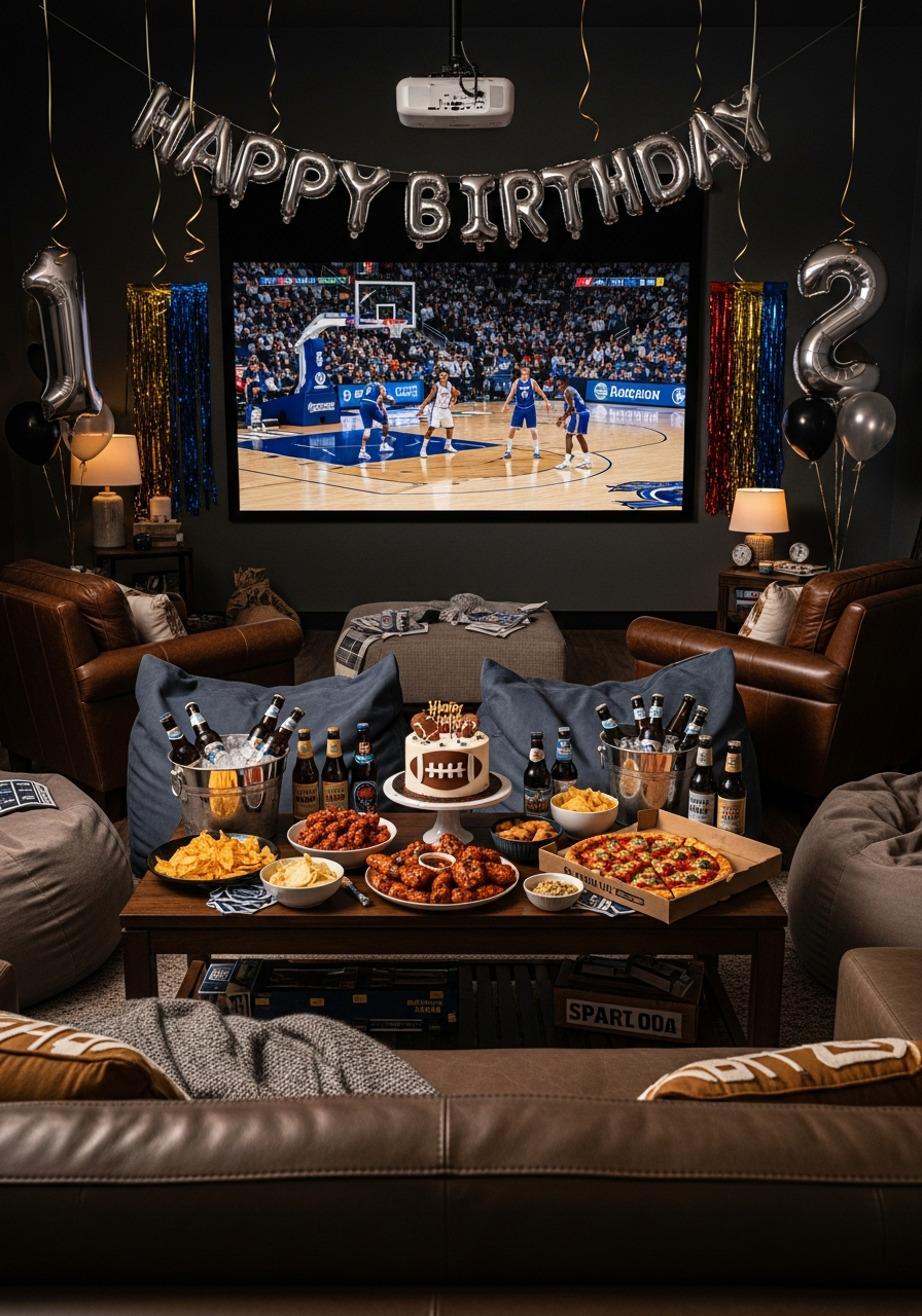 Sports Game Viewing Area - 50 Best Birthday Set Up Ideas for Him