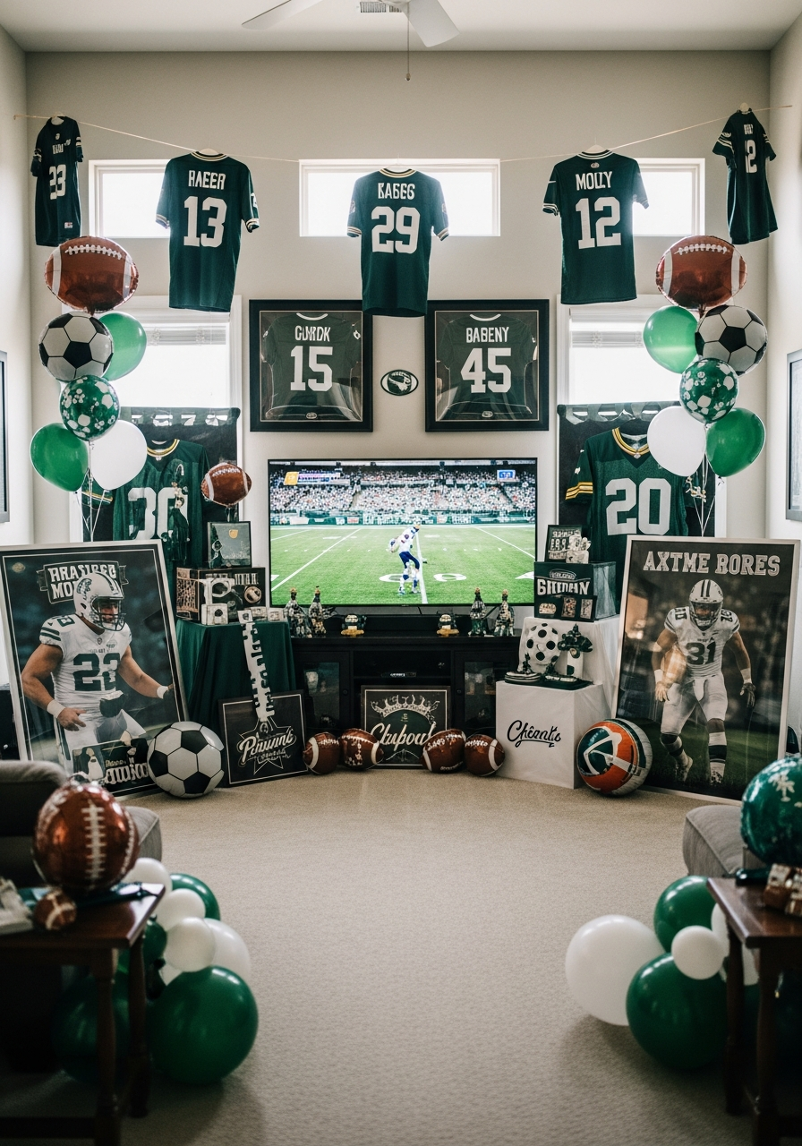 Favorite Sports Team Decor - 50 Best Birthday Set Up Ideas for Him