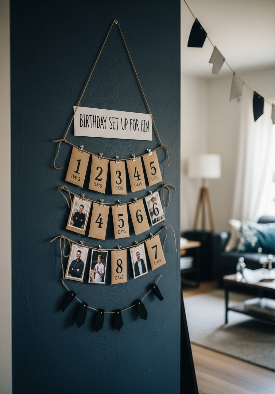Display the Birthday Countdown - 50 Best Birthday Set Up Ideas for Him