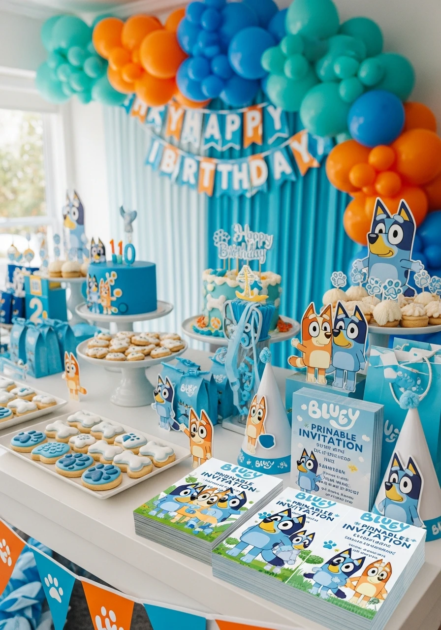 Printable Bluey Invitations - 50 Best Bluey Birthday Party Ideas for a Fun Celebration