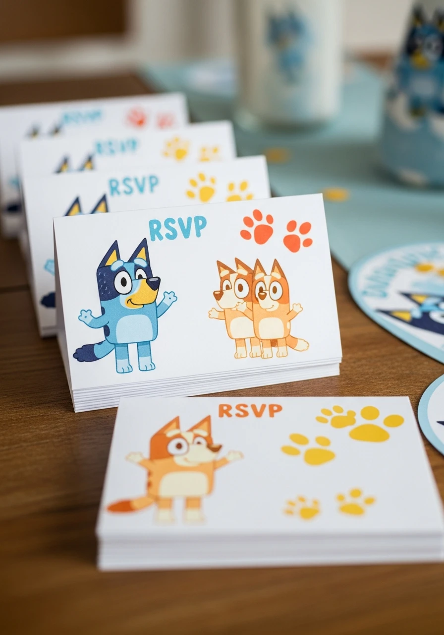 Silhouette RSVP Cards - 50 Best Bluey Birthday Party Ideas for a Fun Celebration