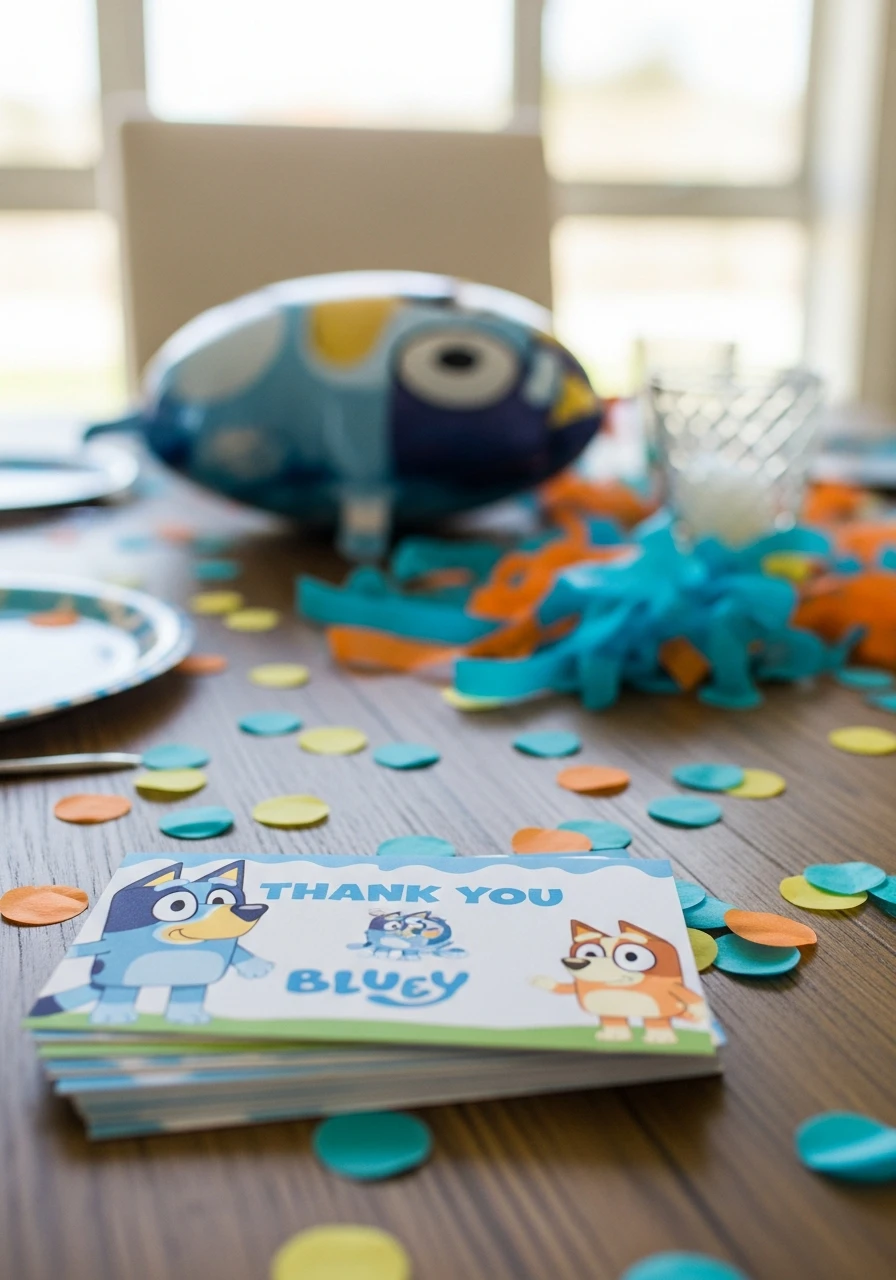 Themed Thank-You Cards - 50 Best Bluey Birthday Party Ideas for a Fun Celebration