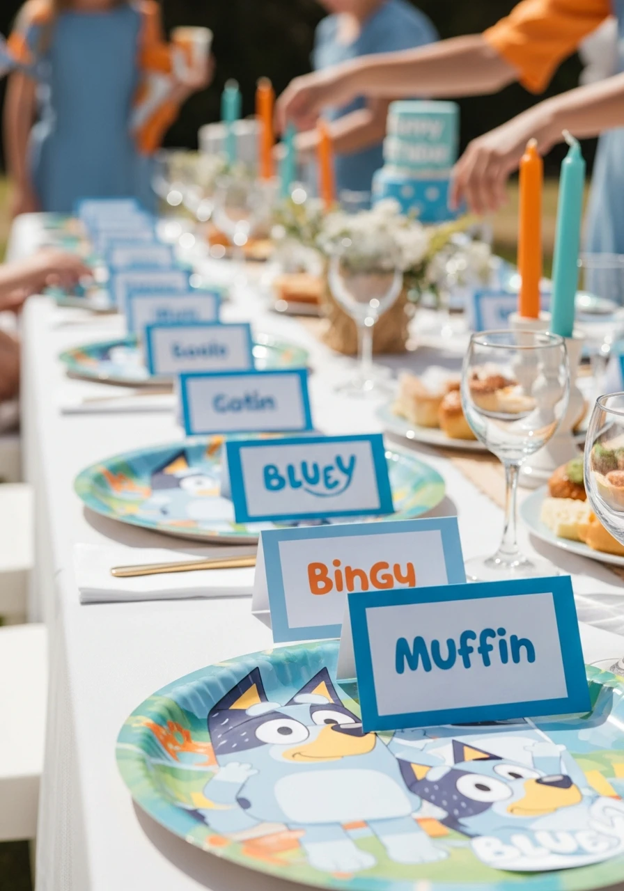 Character Place Cards - 50 Best Bluey Birthday Party Ideas for a Fun Celebration