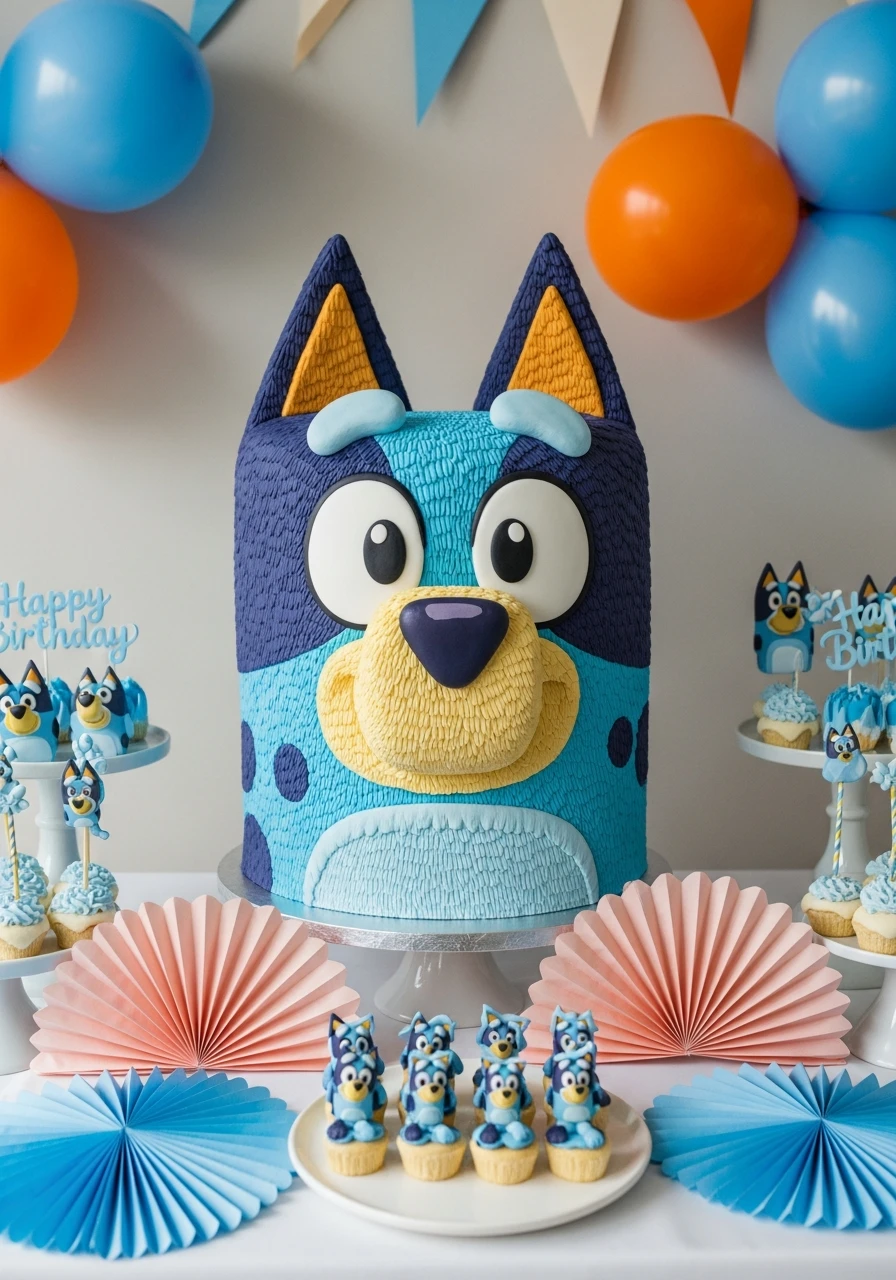Character Birthday Cake - 50 Best Bluey Birthday Party Ideas for a Fun Celebration
