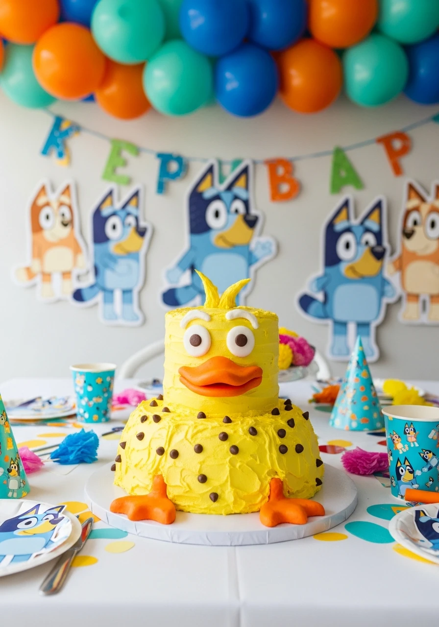 Famous Duck Cake - 50 Best Bluey Birthday Party Ideas for a Fun Celebration