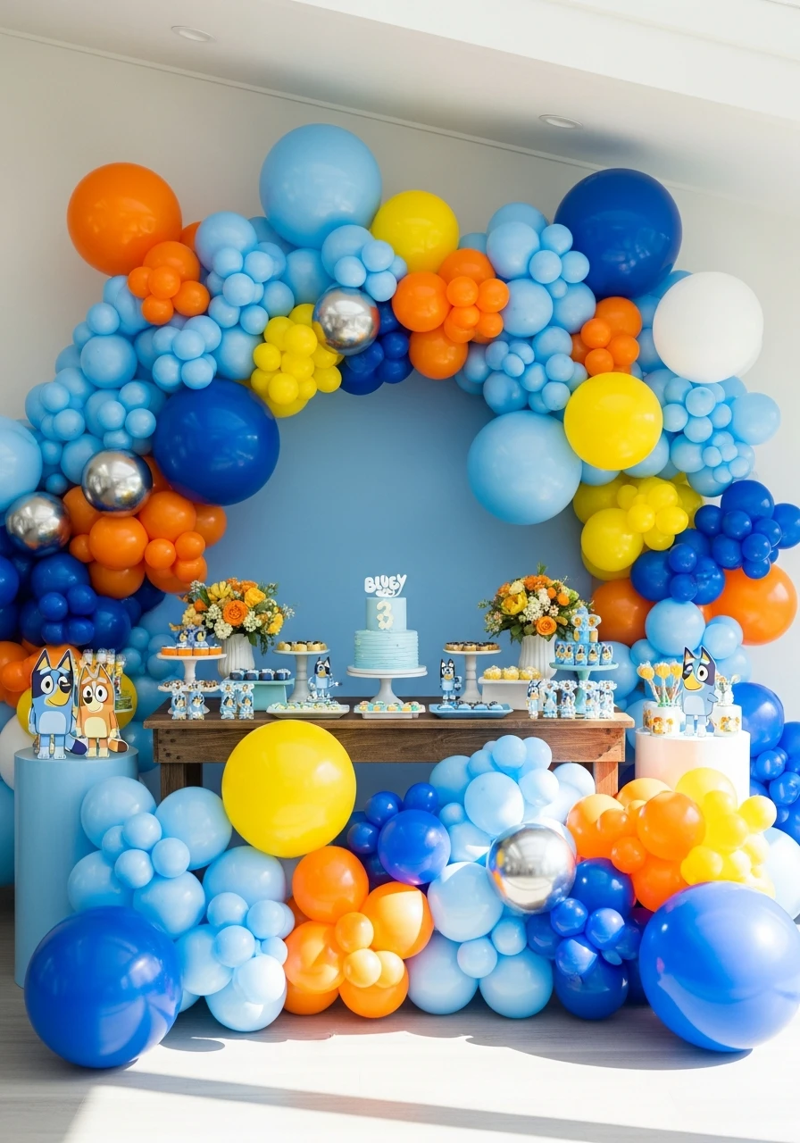 Blue and Orange Garland - 50 Best Bluey Birthday Party Ideas for a Fun Celebration
