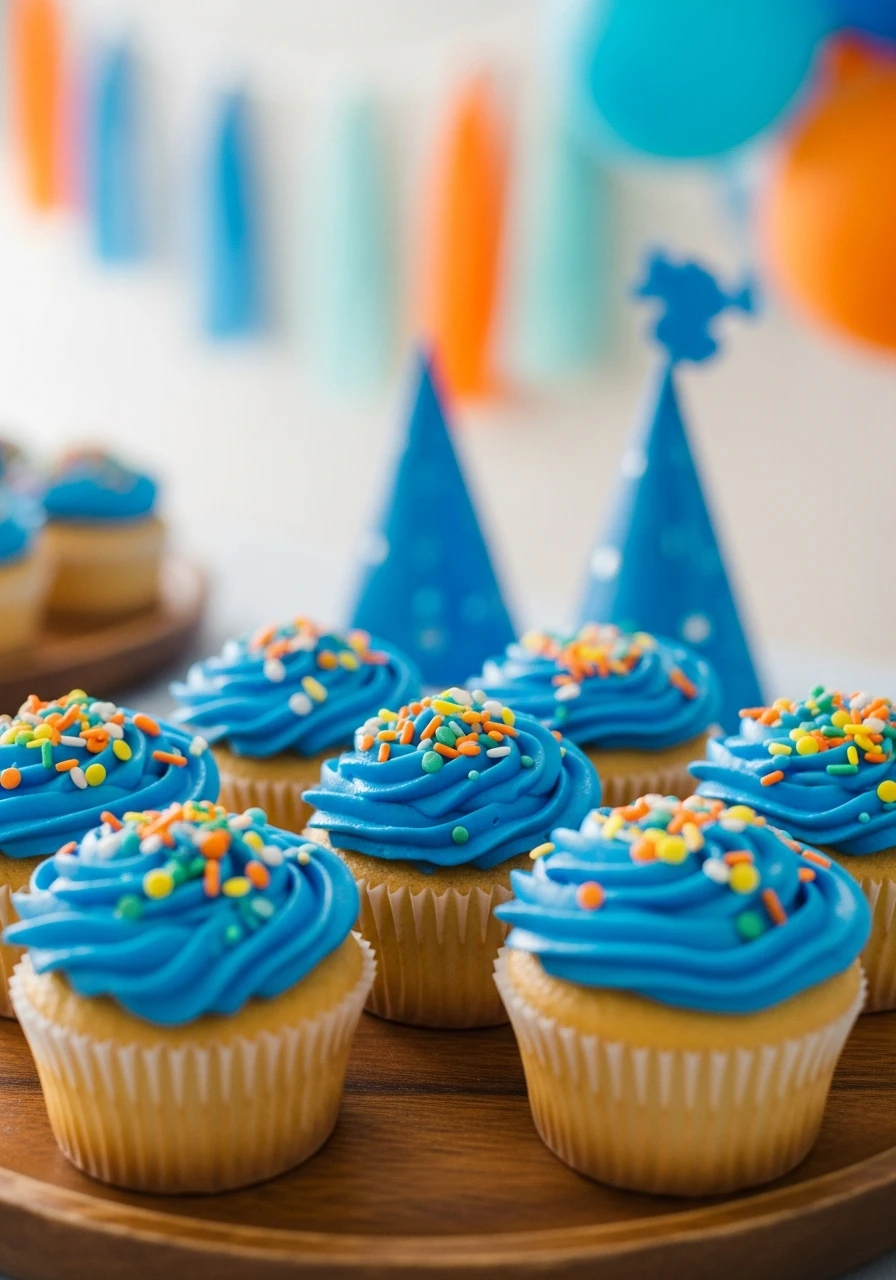 Blue Frosting Cupcakes - 50 Best Bluey Birthday Party Ideas for a Fun Celebration